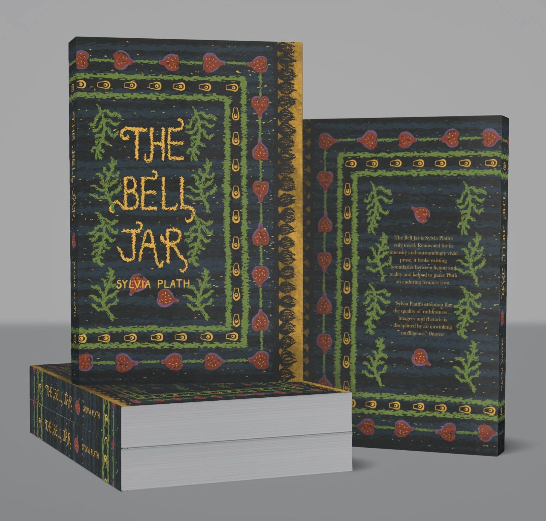The Bell Jar by Sylvia Plath speculative book cover design